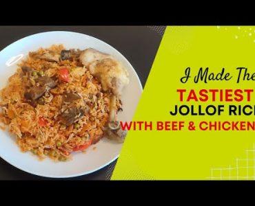 I Made The Tastiest Jollof Rice With Beef & Chicken | Afropean Kitchen