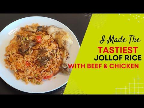 I Made The Tastiest Jollof Rice With Beef & Chicken | Afropean Kitchen